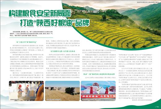構建糧食安全新局面 打造“陝西好糧油”品牌