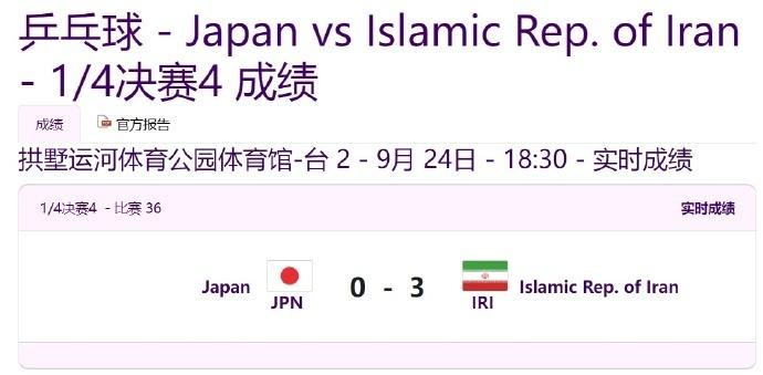 爆冷！日本乒乓球男團無緣四強