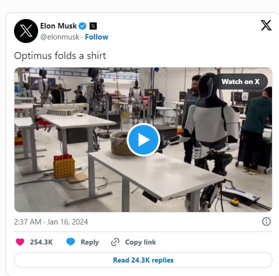 “擎天柱”機器人造假？馬斯克回應