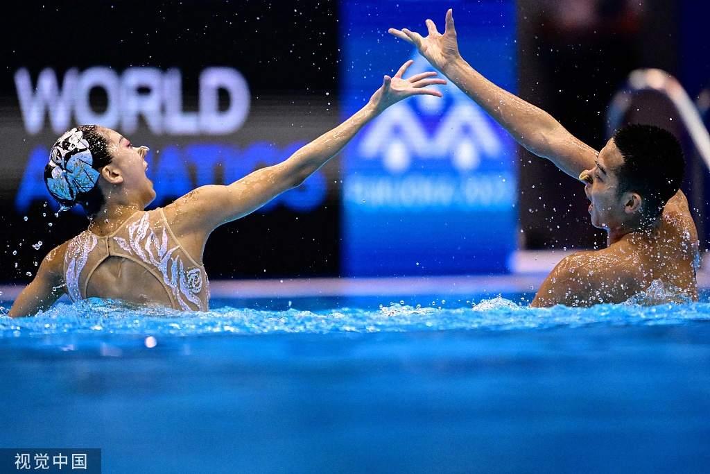 石浩璵/程文濤摘得花遊混雙自由自選金牌 中國花樣游泳隊3金1銀1銅收官