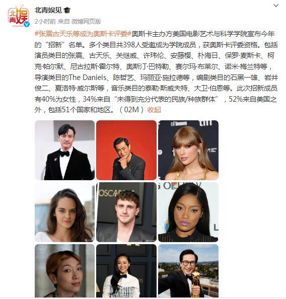 張震古天樂等成爲奧斯卡評委