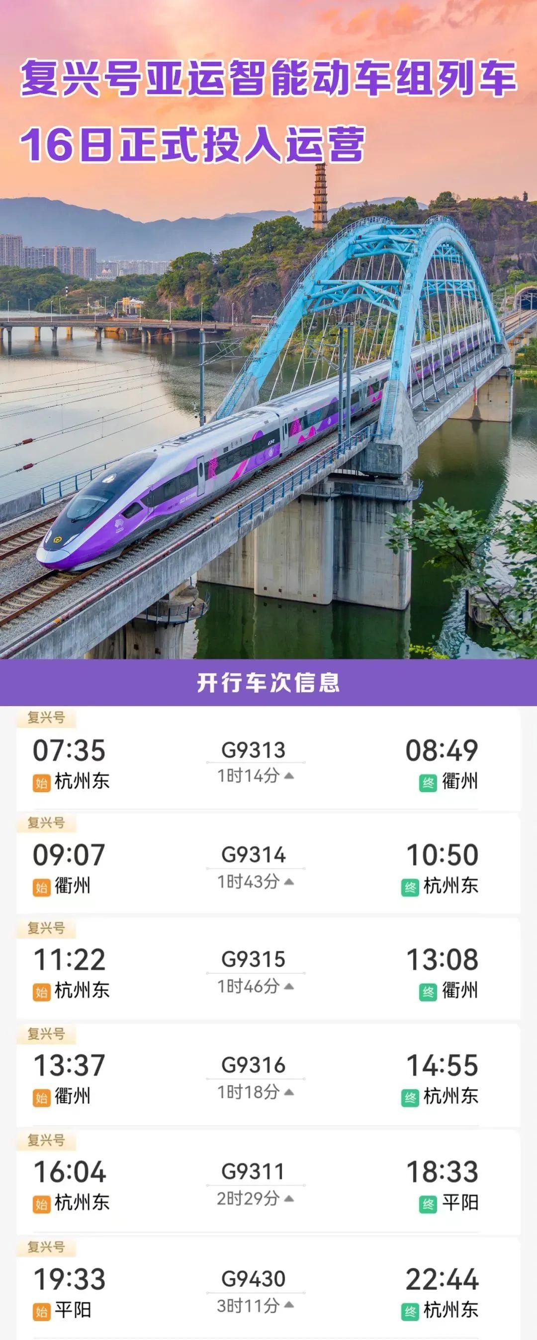 亞運智能列車來了！今日起可買票