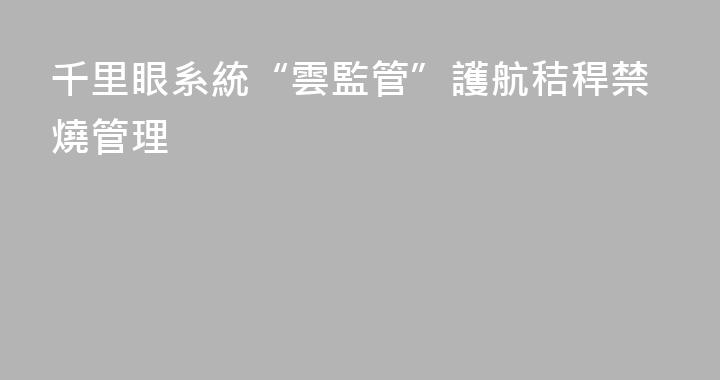 千里眼系統“雲監管”護航秸稈禁燒管理