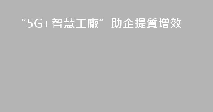 “5G+智慧工廠”助企提質增效