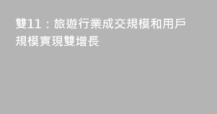 雙11：旅遊行業成交規模和用戶規模實現雙增長