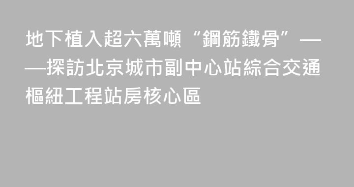 地下植入超六萬噸“鋼筋鐵骨”——探訪北京城市副中心站綜合交通樞紐工程站房核心區