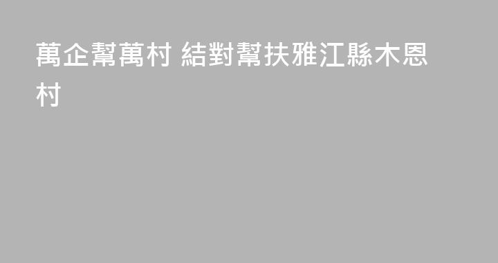 萬企幫萬村 結對幫扶雅江縣木恩村