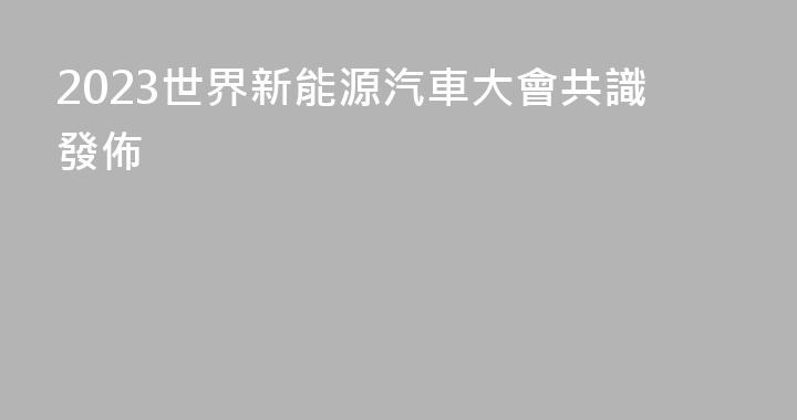 2023世界新能源汽車大會共識發佈