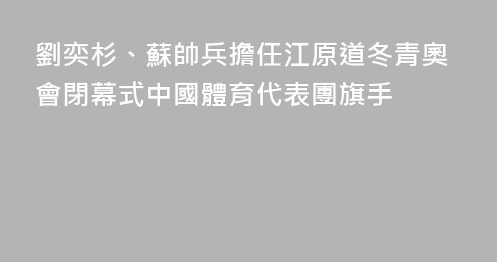 劉奕杉、蘇帥兵擔任江原道冬青奧會閉幕式中國體育代表團旗手