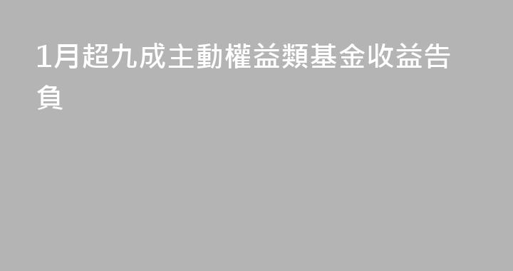 1月超九成主動權益類基金收益告負
