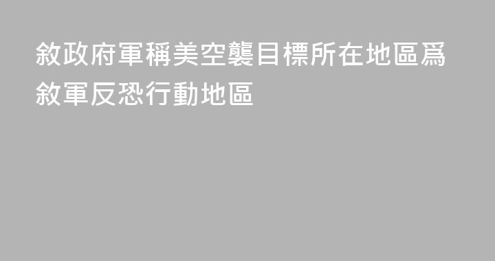 敘政府軍稱美空襲目標所在地區爲敘軍反恐行動地區