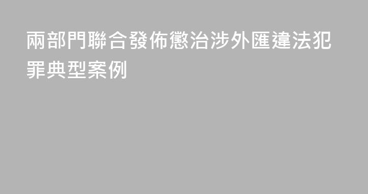 兩部門聯合發佈懲治涉外匯違法犯罪典型案例