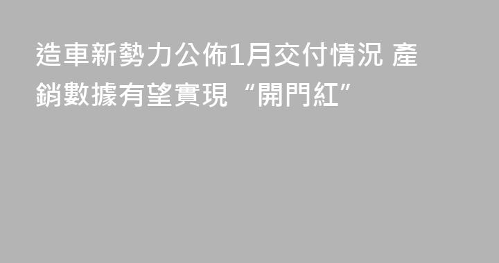 造車新勢力公佈1月交付情況 產銷數據有望實現“開門紅”