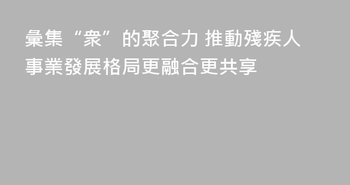 彙集“衆”的聚合力 推動殘疾人事業發展格局更融合更共享