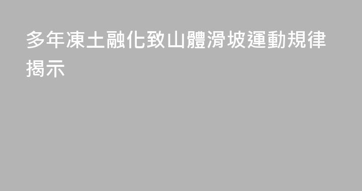 多年凍土融化致山體滑坡運動規律揭示