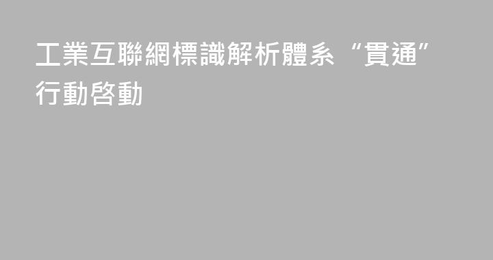 工業互聯網標識解析體系“貫通”行動啓動