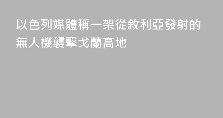 以色列媒體稱一架從敘利亞發射的無人機襲擊戈蘭高地