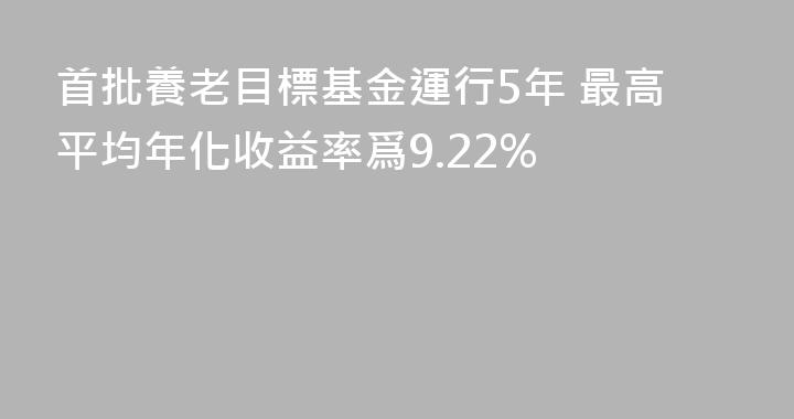 首批養老目標基金運行5年 最高平均年化收益率爲9.22%
