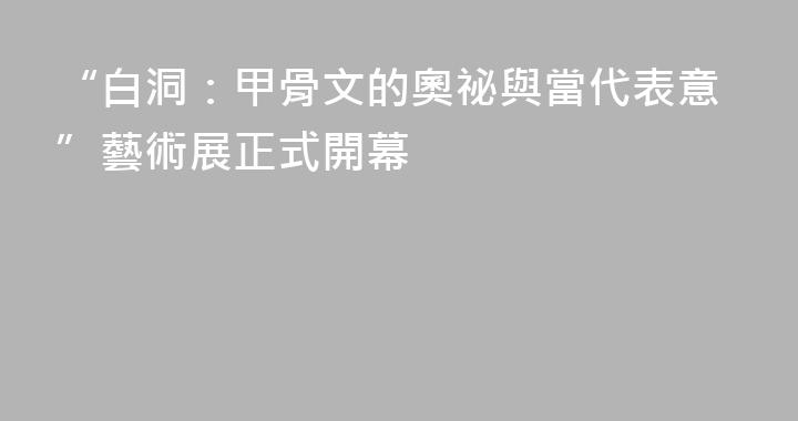 “白洞：甲骨文的奧祕與當代表意”藝術展正式開幕