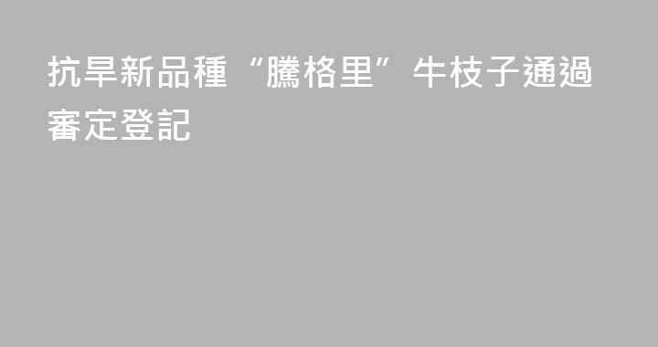 抗旱新品種“騰格里”牛枝子通過審定登記