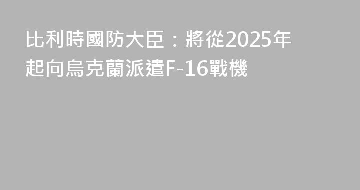 比利時國防大臣：將從2025年起向烏克蘭派遣F-16戰機