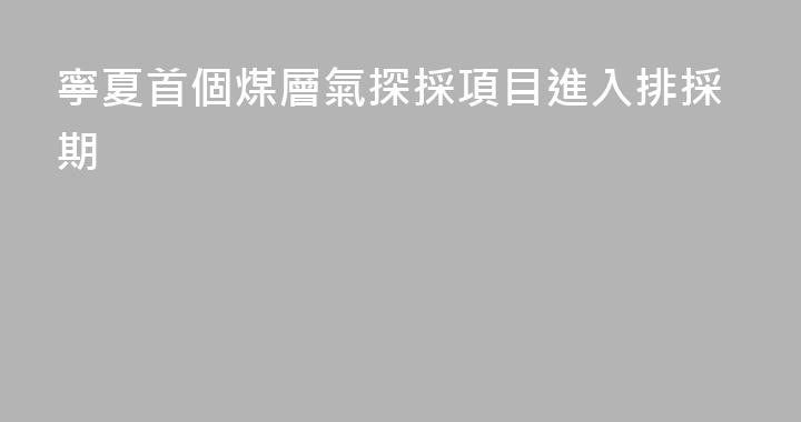 寧夏首個煤層氣探採項目進入排採期