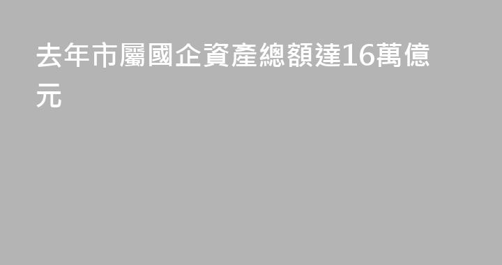 去年市屬國企資產總額達16萬億元