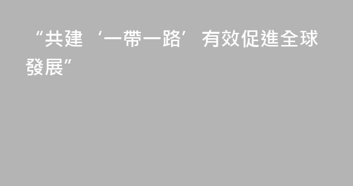 “共建‘一帶一路’有效促進全球發展”