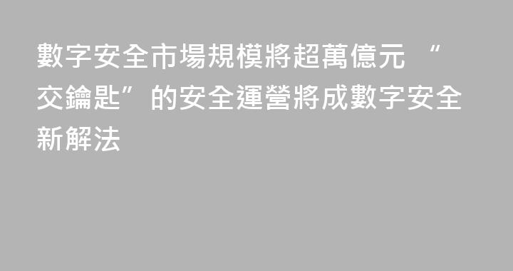 數字安全市場規模將超萬億元 “交鑰匙”的安全運營將成數字安全新解法