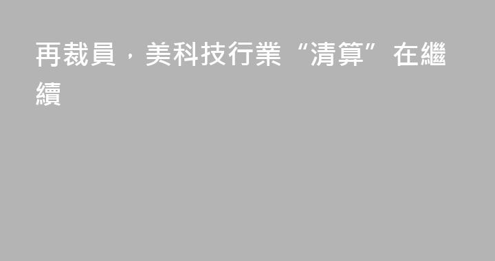 再裁員，美科技行業“清算”在繼續