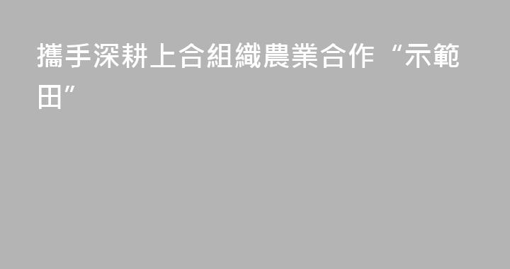 攜手深耕上合組織農業合作“示範田”