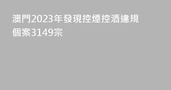 澳門2023年發現控煙控酒違規個案3149宗