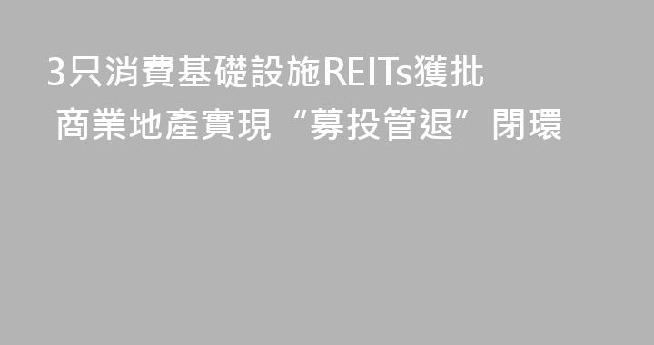 3只消費基礎設施REITs獲批 商業地產實現“募投管退”閉環
