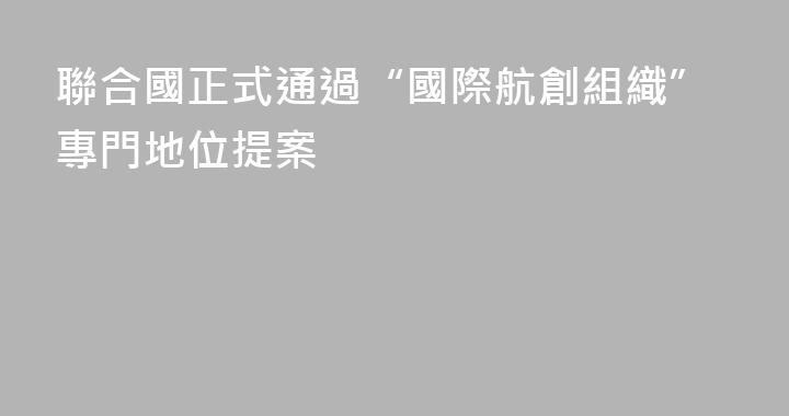 聯合國正式通過“國際航創組織”專門地位提案