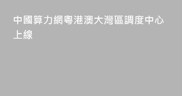 中國算力網粵港澳大灣區調度中心上線
