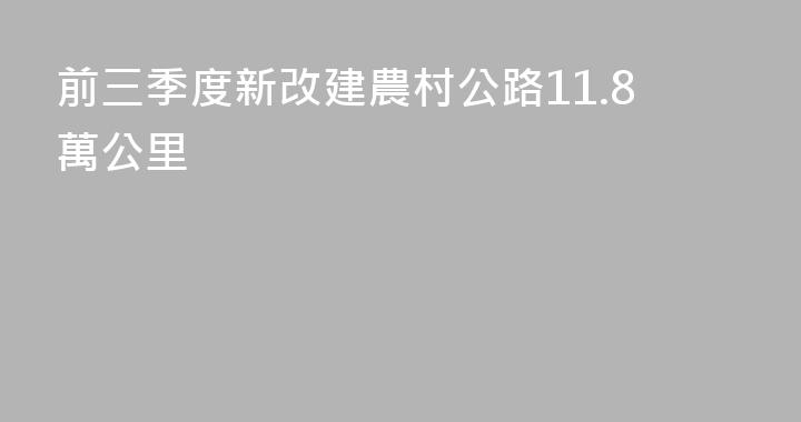 前三季度新改建農村公路11.8萬公里