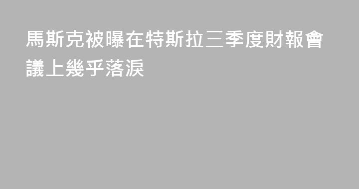 馬斯克被曝在特斯拉三季度財報會議上幾乎落淚