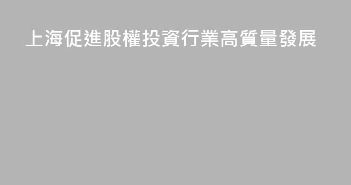 上海促進股權投資行業高質量發展