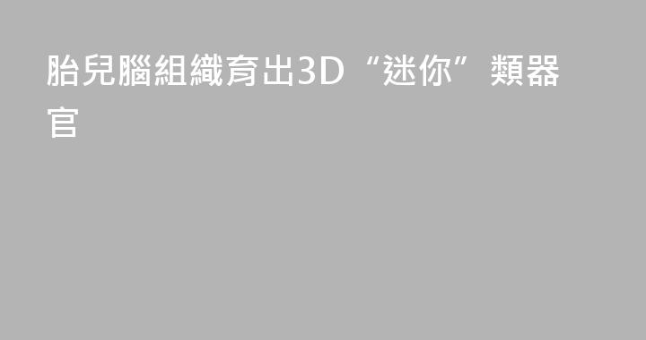胎兒腦組織育出3D“迷你”類器官