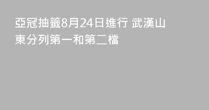 亞冠抽籤8月24日進行 武漢山東分列第一和第二檔