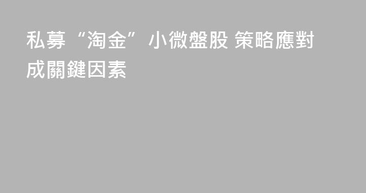 私募“淘金”小微盤股 策略應對成關鍵因素