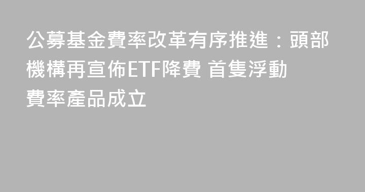 公募基金費率改革有序推進：頭部機構再宣佈ETF降費 首隻浮動費率產品成立