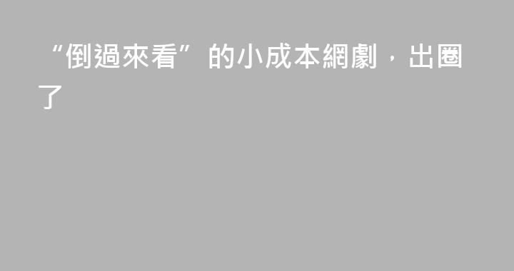 “倒過來看”的小成本網劇，出圈了