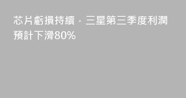 芯片虧損持續，三星第三季度利潤預計下滑80%