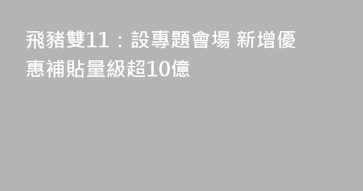 飛豬雙11：設專題會場 新增優惠補貼量級超10億