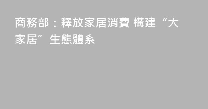 商務部：釋放家居消費 構建“大家居”生態體系