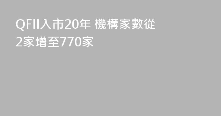 QFII入市20年 機構家數從2家增至770家