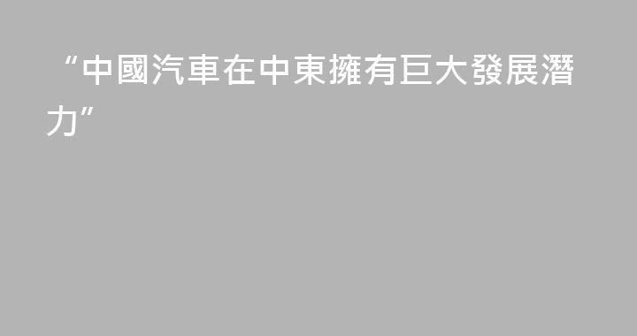 “中國汽車在中東擁有巨大發展潛力”