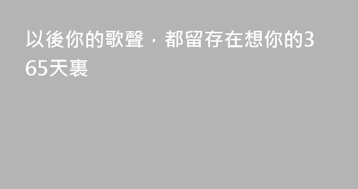 以後你的歌聲，都留存在想你的365天裏