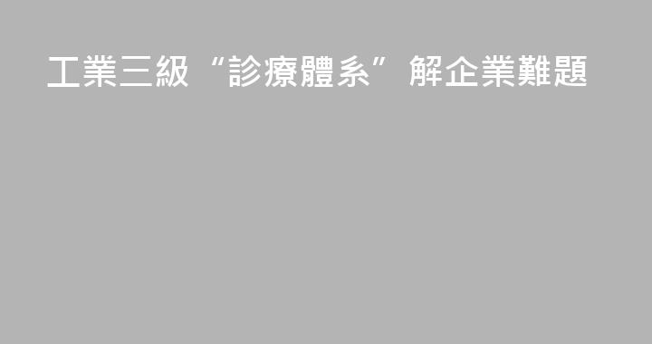 工業三級“診療體系”解企業難題